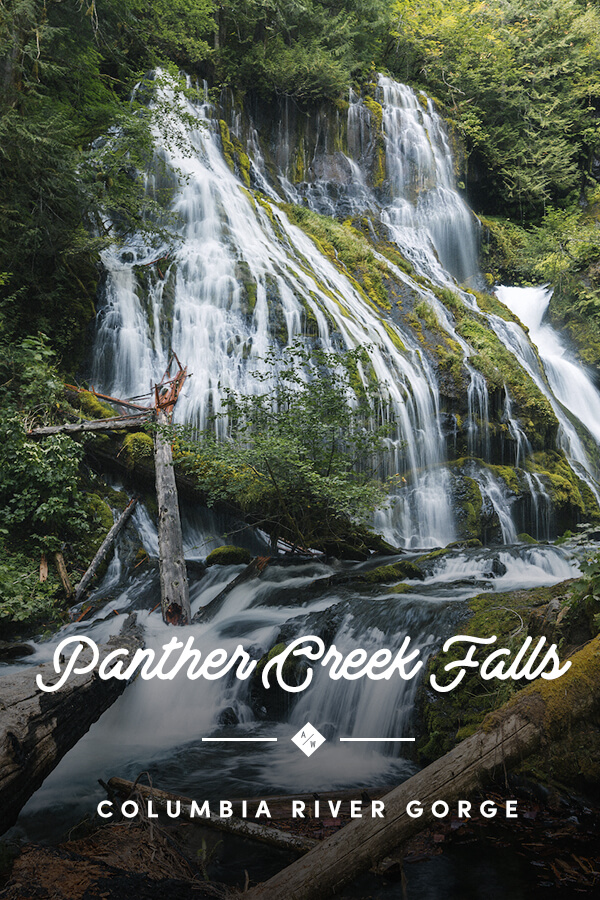 Panther Creek Falls is a quick scramble hike down from the road on the Washington side of the Columbia River Gorge.